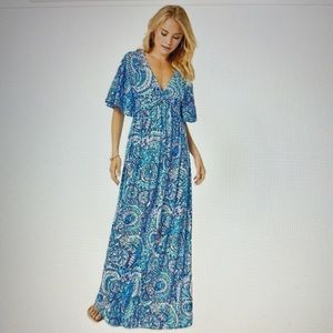 Lilly Pulitzer, Minka, maxi dress in blue grotto print NWT size 10